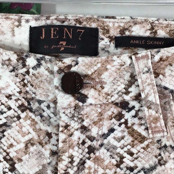 7FAM Jen7 pink snakeskin ankle skinny jeans 6 - Picture 4 of 10